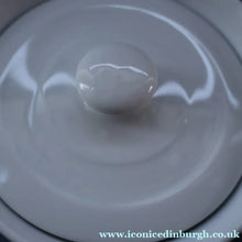 Load image into Gallery viewer, Vintage Grimwades Style White Hooped Household Jar or Canister. BARLEY (black letters)
