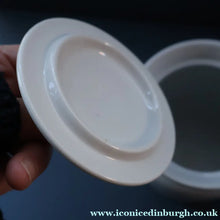 Load image into Gallery viewer, Vintage Grimwades Style White Hooped Household Jar or Canister. BARLEY (black letters)
