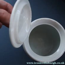 Load image into Gallery viewer, Vintage Grimwades Style White Hooped Household Jar or Canister. COFFEE (black letters)
