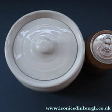 Load image into Gallery viewer, Vintage Grimwades Style White Hooped Household Jar or Canister. COFFEE (black letters)

