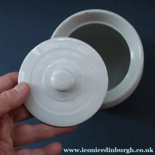 Load image into Gallery viewer, Vintage Grimwades Style White Hooped Household Jar or Canister. COFFEE (black letters)
