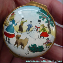 Load image into Gallery viewer, Halcyon Days (Bilston and Battersea) Enamel Christmas Box 1979
