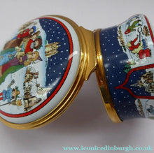 Load image into Gallery viewer, Vintage Halcyon Days Enamel Christmas Box 1993. Medieval Carol Singers
