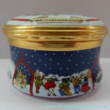 Load image into Gallery viewer, Vintage Halcyon Days Enamel Christmas Box 1993. Medieval Carol Singers
