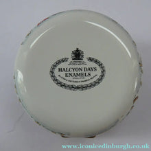 Load image into Gallery viewer, Vintage Halcyon Days Enamel Christmas Box 1999. Santa Delivering Presents in a Parachute
