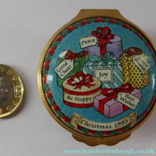 Load image into Gallery viewer, Vintage Halcyon Days Enamels Christmas Box 1995. Bundle of Christmas Presents. Excellent Condition
