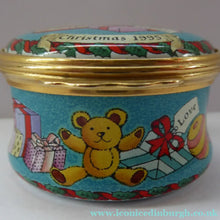 Load image into Gallery viewer, Vintage Halcyon Days Enamels Christmas Box 1995. Bundle of Christmas Presents. Excellent Condition
