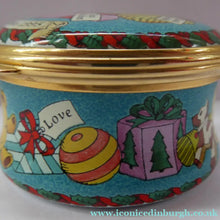Load image into Gallery viewer, Vintage Halcyon Days Enamels Christmas Box 1995. Bundle of Christmas Presents. Excellent Condition

