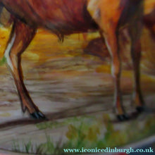 Load image into Gallery viewer, Vintage Solid Silver Box with Unique Enamels Painting of Stag in Scottish Highlands
