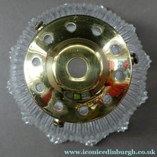 Load image into Gallery viewer, Holophane Style Ribbed Glass Hanging Shade with Brass Hanging Fitment
