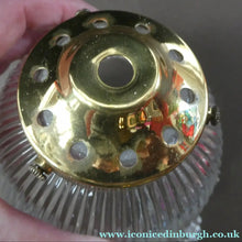 Load image into Gallery viewer, Holophane Style Ribbed Glass Hanging Shade with Brass Hanging Fitment
