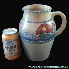 Load image into Gallery viewer, Vintage HONITON POTTERY Stoneware Jug with Hand Painted Viking Galleon Design Around the Top
