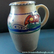 Load image into Gallery viewer, Vintage HONITON POTTERY Stoneware Jug with Hand Painted Viking Galleon Design Around the Top
