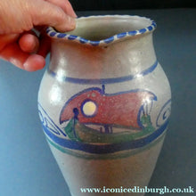Load image into Gallery viewer, Vintage HONITON POTTERY Stoneware Jug with Hand Painted Viking Galleon Design Around the Top
