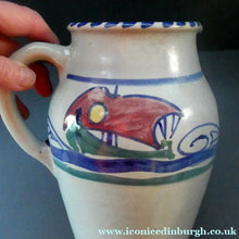 Load image into Gallery viewer, Vintage HONITON POTTERY Stoneware Jug with Hand Painted Viking Galleon Design Around the Top
