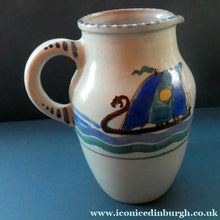 Load image into Gallery viewer, Vintage HONITON POTTERY Stoneware Jug with Hand Painted Viking Galleon Design on Each Side
