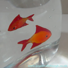 Load image into Gallery viewer, Vintage Italian Murano Glass GOLDFISH IN A BAG Model. Signed Oscar Zanetti
