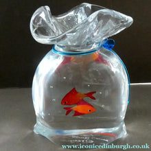 Load image into Gallery viewer, Vintage Italian Murano Glass GOLDFISH IN A BAG Model. Signed Oscar Zanetti
