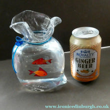 Load image into Gallery viewer, Vintage Italian Murano Glass GOLDFISH IN A BAG Model. Signed Oscar Zanetti
