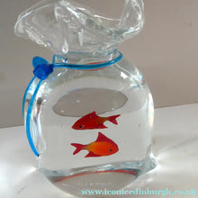 Load image into Gallery viewer, Vintage Italian Murano Glass GOLDFISH IN A BAG Model. Signed Oscar Zanetti
