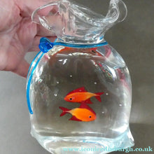 Load image into Gallery viewer, Vintage Italian Murano Glass GOLDFISH IN A BAG Model. Signed Oscar Zanetti
