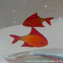 Load image into Gallery viewer, Vintage Italian Murano Glass GOLDFISH IN A BAG Model. Signed Oscar Zanetti
