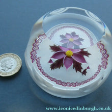 Load image into Gallery viewer, LIMITED EDITION 1983 Caithness Glass Paperweight. Entitled "Winter Flower" by William Manson
