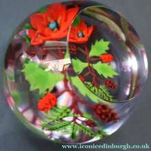 Load image into Gallery viewer, Vintage LIMITED EDITION 1986 Caithness Glass Paperweight. Entitled "Winter Bouquet" by William Manson
