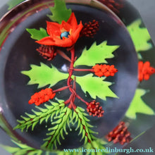 Load image into Gallery viewer, Vintage LIMITED EDITION 1986 Caithness Glass Paperweight. Entitled "Winter Bouquet" by William Manson
