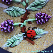 Load image into Gallery viewer, Vintage LIMITED EDITION 1990 Caithness Glass Paperweight. Entitled "Blackberries and Ladybird" by William Manson
