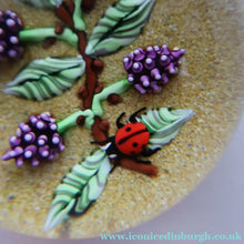 Load image into Gallery viewer, Vintage LIMITED EDITION 1990 Caithness Glass Paperweight. Entitled "Blackberries and Ladybird" by William Manson
