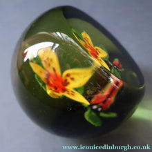 Load image into Gallery viewer, Vintage LIMITED EDITION 1991 Caithness Glass Paperweight. Entitled "Lily and Ladybird" by William Manson

