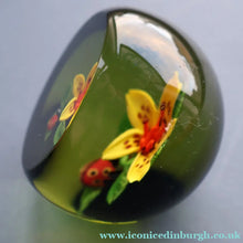 Load image into Gallery viewer, Vintage LIMITED EDITION 1991 Caithness Glass Paperweight. Entitled "Lily and Ladybird" by William Manson
