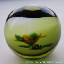 Load image into Gallery viewer, Vintage LIMITED EDITION 1991 Caithness Glass Paperweight. Entitled "Lily and Ladybird" by William Manson
