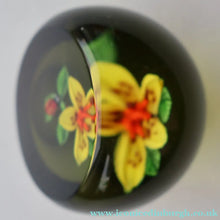 Load image into Gallery viewer, Vintage LIMITED EDITION 1991 Caithness Glass Paperweight. Entitled "Lily and Ladybird" by William Manson
