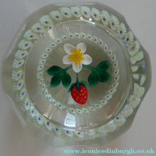 Load image into Gallery viewer, Vintage LIMITED EDITION Caithness Glass Paperweight: Signed Strawberry Blossom by William Manson
