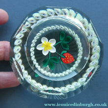Load image into Gallery viewer, Vintage LIMITED EDITION Caithness Glass Paperweight: Signed Strawberry Blossom by William Manson
