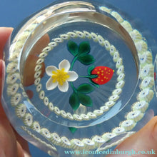 Load image into Gallery viewer, Vintage LIMITED EDITION Caithness Glass Paperweight: Signed Strawberry Blossom by William Manson
