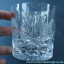 Load image into Gallery viewer, Vintage LOT OF FIVE 1980s Edinburgh Crystal Whisky Tumblers STAR OF EDINBURGH Pattern. 3 1/4 inches 
