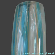 Load image into Gallery viewer, Vintage Maltese Mdina Crysal Blue Stripe LOLLIPOP Vase. 8 inches High

