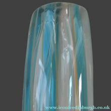 Load image into Gallery viewer, Vintage Maltese Mdina Crysal Blue Stripe LOLLIPOP Vase. 8 inches High

