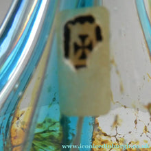 Load image into Gallery viewer, Vintage Maltese Mdina Crysal Blue Stripe LOLLIPOP Vase. 8 inches High
