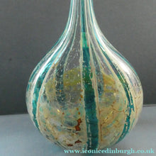Load image into Gallery viewer, Vintage Maltese Mdina Crysal Blue Stripe LOLLIPOP Vase. 8 inches High
