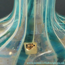 Load image into Gallery viewer, Vintage Maltese Mdina Crysal Blue Stripe LOLLIPOP Vase. 8 inches High
