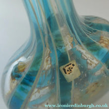 Load image into Gallery viewer, Vintage Maltese Mdina Crysal Blue Stripe LOLLIPOP Vase. 8 inches High
