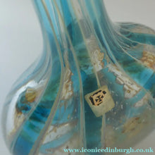 Load image into Gallery viewer, Vintage Maltese Mdina Crysal Blue Stripe LOLLIPOP Vase. 8 inches High
