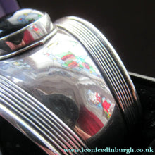 Load image into Gallery viewer, Vintage 925 Silver Cuff Bracelet with Onyx Cabochon Mexican
