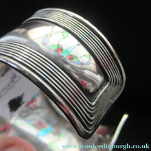 Load image into Gallery viewer, Vintage 925 Silver Cuff Bracelet with Onyx Cabochon Mexican
