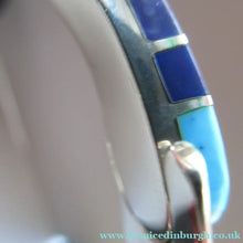 Load image into Gallery viewer, Vintage Mexican Taxco 925 Sterling Silver Bracelet Bangle with Coloured Agate Stones 
