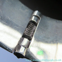 Load image into Gallery viewer, Vintage Mexican Silver Hinged Bracelet Brutalist Design
